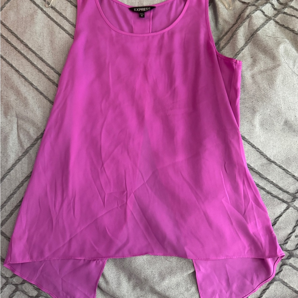 Express Women’s Medium Magenta Pink Sleeveless Draped Wrap Front Blouse